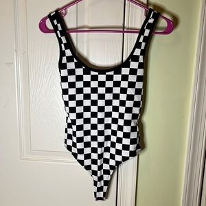 Forever 21 Checkerboard Print Bodysuit